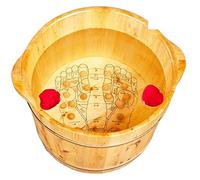 JINGYAN Foot Soaks Temperature resistant cedar wood foot foam bucket water-free bath small wash basin wooden solid