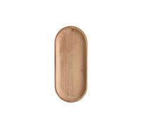 JINGYAN Fruit Basket and Fruit Plate Beech Wood Plate Tray Dish Dessert Sushi Snack Fruit Tableware Decorative Solid Oval Plates Living(M)