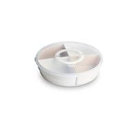 JINGYAN Fruit Basket and Fruit Plate Round Large-Capacity Four-Piece Dried Fruit Tray with Lid, Sealed Snack Container and Candy Storage Box