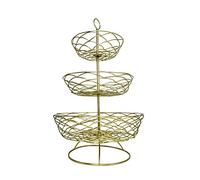JINGYAN Fruit Baskets Three-Layer Fruit Basket Detachable Iron Bowl