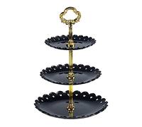 JINGYAN Fruit Bowls 3 Tiers Cake Tray Holiday Party Stand Fruit Plate Dessert Candy Dish Self-Help Display Home Table Decoration Trays(Schwarz)