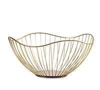 JINGYAN Fruit Bowls Iron Fruit Basket Container Bowl Home Creative Snacks Bread Storage Drain Table Display Tray