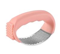 JINGYAN Garlic Presses Manual Garlic Press Rocker Stainless Steel Anti-Slip Anti-Rust Kitchen Garlic Crusher Mincer Practical Kitchen Tools(Pink)
