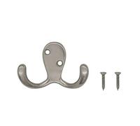 JINGYAN Hooks Double Robe Hook Heavy Duty Coat Hooks Wall Mounted for Hat Hardware Dual Prong Retro Coat Hanger(1)