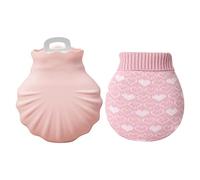 JINGYAN Hot Water Bottles Hot Water Bag Solid Color Creative Cute Mini Hand Warmer Thick Seal Design Multi-Purpose Bottle(Pink)