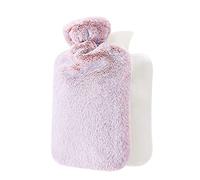 JINGYAN Hot Water Bottles Hot Water Bottle with Fluffy Cover Soft Safe Large as Great Warm Bag for Pain Relief Neck Belly(Pink)