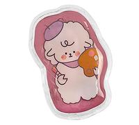 JINGYAN Hot Water Bottles Mini Winter Reusable Hand Warmer Cute Cartoon Water-Filled Heating Pack Hot Water Bottle Bag Portable(A)