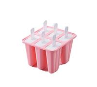 JINGYAN Ice Cream Moulds Creative Ice Box Silicone Cream Mold Reusable Popsicle Mould Grids Kitchen Accessories(Pink1)