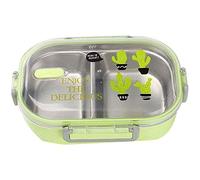 JINGYAN Lunch Boxes Lunch Box Bento for Kids Adults Natural, Suit for School Travel Office Sauce Jar Suitable for and Children Microwave and Dishwasher Safe Enjoy a hot Lunch on the go(Green)