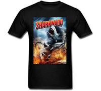 JINGYAN Men's Sharknado T-Shirt Short Sleeve L Black
