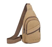 JINGYAN Men's Shoulder Bags Mens Chest Bags Casual Canvas One Shoulder Crossbody Trend Outdoor Backpack For Men Sportsman Messenger Pack(Yellow)