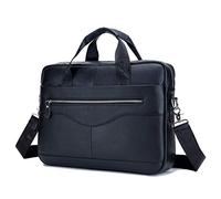 JINGYAN Men's Shoulder Bags Men's leather shoulder Messenger header layer of men multi-functional portable briefcase(Schwarz)