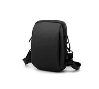 JINGYAN Men's Shoulder Bags Men's Multifunctional Crossbody Bag Large Capacity Waterproof Shoulder Nylon Polyester Headphone Jack Design(Black-A)