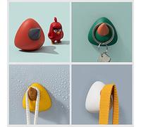 JINGYAN Multi-Purpose Hooks 4 Sets of Bird Hooks, Creative Non-Perforated Non-Marking, Small Key Sticking On The Wall(Yellow)