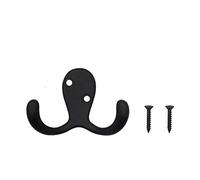 JINGYAN Multi-Purpose Hooks Double Robe Hook Heavy Duty Coat Hooks Wall Mounted for Hat Hardware Dual Prong Retro Coat Hanger(3)
