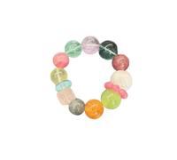 JINGYAN Multicolour Mixed Natural Crystal Beaded Stretch Bracelet, Multi-Gemstone Round Beads