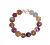 JINGYAN Natural Multi Gemstone Crystal Stretch Bracelet, Multicolour Mixed Beaded Style, for Women