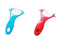 JINGYAN Peelers 1pc Ultra Sharp Fruit Apple Potato Vegetable Ceramic Peeler Soft Grip Colorful Ceramic Peeler Kitchen Tools(Red)