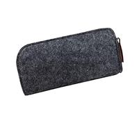 JINGYAN Pencil Cases Portable Students Pen Bag Large Capacity Pencil Case Zipper Storage Stationery Organizer Felt School Supplies(Black Gray)