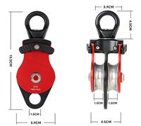 JINGYAN Pulleys Outdoor Rock Climbing Ropeway Double Pulley Mountain Sliding Rescue Through Emergency Survival Cave Safety Equipment