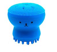 JINGYAN Shower Sponges Silicone Facial Cleansing Brushes Pore Exfoliating Skin Care Face face Cleaning Brush Octopus Shape Massage Wash Brush(Blue)