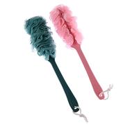 JINGYAN Sink Drain Stopper 1pc Long Handle Soft Mesh Back Brush Exfoliating Sponge Hanging Scrubber Body Scrubber Bath Shower Bathroom Supplies(Pink)