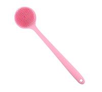JINGYAN Sink Drain Stopper Cepillo de baño de Mango Largo, masajeador Corporal, cepillo de silicona para el cuidado de la piel, cepillos de ducha(Pink)