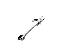 JINGYAN Soup Spoons Stainless Spoon Cat Cup Hanging Mug Tea Mini Long Handle Flatware Coffee Tableware Drinking Tools Kitchen Gadget(Silver)