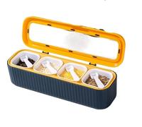 JINGYAN Spice Rack Seasoning Storage Condiment Jars With Spoons Lid For Home Kitchen Cookin