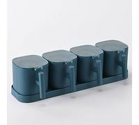 JINGYAN Spice Shakers Spices Jar Set Pepper Spice Shaker Salt Seasoning Organizer Box Kitchen Cruet Condiment Bottle Jars Container with Spoons(Green 3pcs)