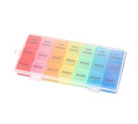 JINGYAN Storage Boxes 7 Days Weekly Tablet Box 21 Compartments Plastic Organizer Medicine Storage Dispenser Monthly Cutter Drug Case