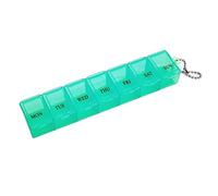 JINGYAN Storage Boxes Medicine Pill Box 7 Days Weekly Pillbox Plastic Case Square Tablets Organizer Week Storage Medical Trip(Green)