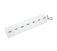 JINGYAN Storage Boxes Medicine Pill Box 7 Days Weekly Pillbox Plastic Case Square Tablets Organizer Week Storage Medical Trip(White)