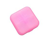 JINGYAN Storage Boxes Mini Organizer Case 4 Grids Tablet Pill Box Travel Drug Dispenser Storage Container Medical Dispensing Boxes(Rosa)