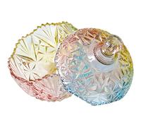 JINGYAN Sugar Bowls Candy Glass Bowl Dish Jar Covered Storage Serving Fruit Holder Jars Wedding Containerdecorative Crystal Lids Bowlssnack