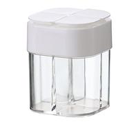 JINGYAN Sugar Bowls Transparent Kitchen Storage Tank Sugar Sesame Seasoning Container 4-in-1 Plastic Bottle Airtight Jar cocina(White)
