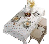 JINGYAN Tablecloths Jacquard Tablecloth Rectangle Orange Printed Cotton Table Cloth for Buffet Banquet Parties Event Holiday Dinner Home Decoration(140x140cm)