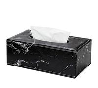 JINGYAN Tissue Box Marble Towel Dispenser Faux Leather Tissue Box Cover Holder Car Home Napkin Case