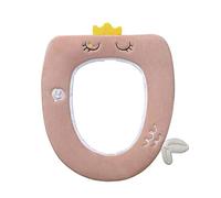 JINGYAN Toilet Seat Covers Toilet Padded Toilet SeatCover Mat with Handle Non Slip Soft Toilet Seat Cushion Washable Bathroom Warmer with Self-Adhesive Tape (pink, Blue)(Pink)