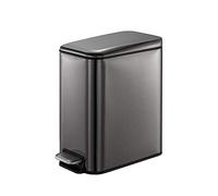 JINGYAN Waste baskets 5L/1.3 Gallon Stainless Steel Waste Bin Dust Bin Waste Basket Recycle Bin Waste Basket Trash Can Black
