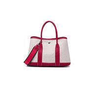 JINGYAN Women's Top-handle Bags Women's Bags Luxury First Layer Cowhide With Canvas Shoulder Ladies Messenger Bag Leather Handbags Handbag Garden(C,M)
