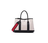 JINGYAN Women's Top-handle Bags Women's Bags Luxury First Layer Cowhide With Canvas Shoulder Ladies Messenger Bag Leather Handbags Handbag Garden(A,M)