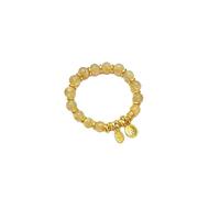 JINGYAN Yellow Crystal Beaded Stretch Bracelet, Feng Shui Prosperity Charm, Good Luck Wealth Abundance Jewellery