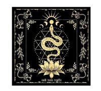 Jingyash Tarot Card Tablecloth, Snake Pattern Altar Tarot Cloth Square, Flannel Spiritual Tablecloth Astrology Divination Cards Table Cloth Tapestry for Room Home Wall Decoration, 48x48cm