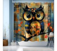 JINGYOU Bathroom Shower Curtain, Washable bathroom curtains, Weighted bath curtain Waterproof, Fabric bathroom curtains for Wet Room BathroomTub (180x180cm)