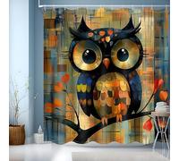 JINGYOU Bathroom Shower Curtain, Washable bathroom curtains, Weighted bath curtain Waterproof, Fabric bathroom curtains for Wet Room BathroomTub (180x200cm)