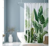 JINGYOU Shower Curtains Mould Mildew Proof Resistant, 3D HD Nature Green Leaves Bathroom Curtains, Weighted Hem with Metal Grommets, Washable Shower Curtain for Bathroom,200x200cm, JY-033-5