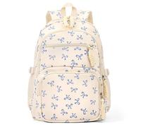 jingyuKJ Coquette Bow Backpack - Cute Preppy Backpack Kawaii Bow Daypack Aesthetic Rucksack, A02 Blue, 45x30x15cm (17.72x11.81x5.91inches), Daypack Backpacks