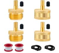 Jingzan 4Pcs RV Blow Out Antifreeze Adapter, Brass Schrader Valve to 3/4 GHT Fitting, Water Line Blow Out Plug with Tire Inflation Winterization Valve for Camper Travel Trailer (4 Pcs Adapters)