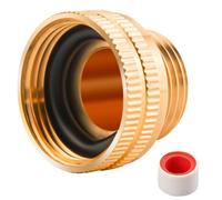 Jingzan Garden Hose Adapter, 1"NPSH Female X 3/4" GHT Male Heavy-Duty Solid Brass Fittings Female to Male Connector (1 PACK 1" FHT to 3/4" MHT)